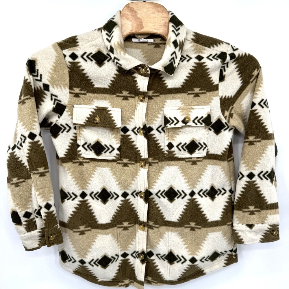 O'Neill Women's Button Up Multicolor Pockets Fleece S Jacket Aztec Beach Surf